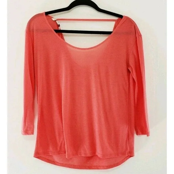 American Eagle size Small Coral 3/4 Sleeve Top - Picture 1 of 4